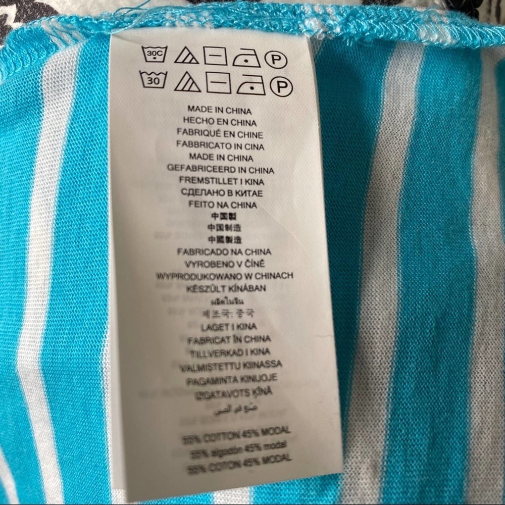 MICHAEL KORS Teal & White Striped Tank Top size Small* - Picture 6 of 7